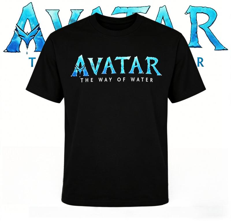 2025 Summer Avatar The Way of Water T Shirt Tee XL Black Short Sleeve Movie Promo 100% Pure Cotton Printed T-shirt Unisex Style