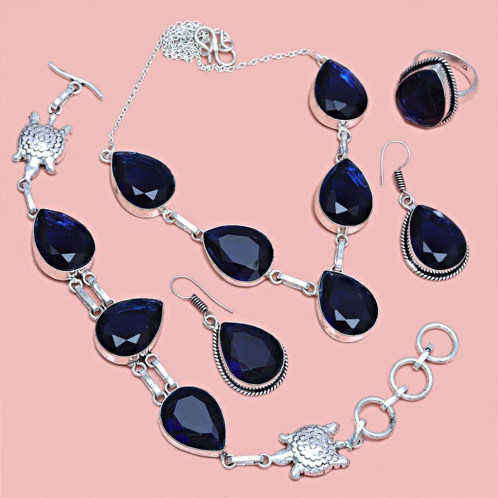 Necklace Bracelet Amethyst Set Jewelry Crystal Quartz Pendant Natural Stone