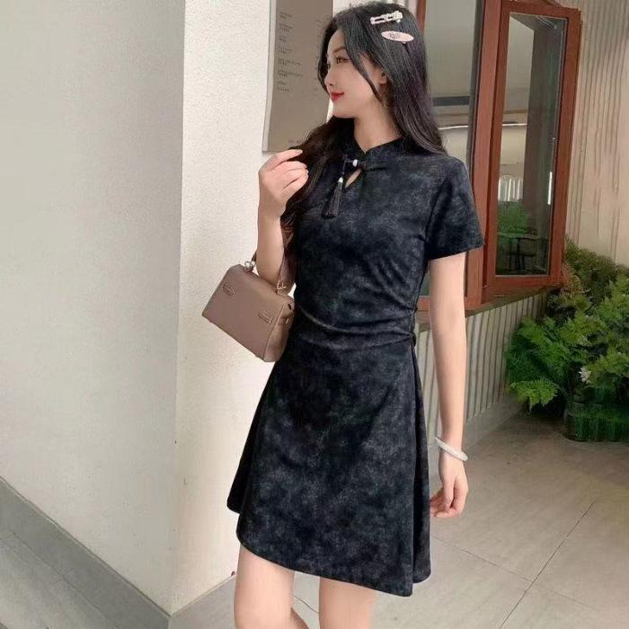 Elegant Petite Qipao Dress for Women - Summer 2026 Slimming National Trend L