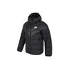 Daunenjacke mit Reißverschluss und Kapuze mit Logo für Herren, Oberbekleidung, Schwarz, DV0754-010