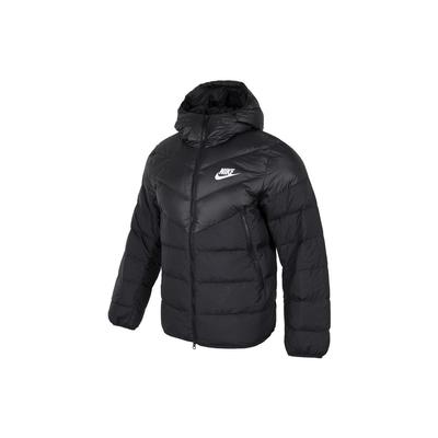 Giacca Piumino con Cappuccio e Zip con Logo Uomo Capispalla Nero DV0754-010