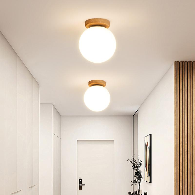 Modern LED Ceiling Light White Glass Ball Living Room Hanging Ceiling Light Home Lighting Decoration Aisle Lighting Fixture