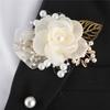 Artifical Rose Flowers Pearl Beaded Wrist Flower Ivory Flowers Bridesmaid Mensuit Marriage Wedding Accessoriesweddingaccessories