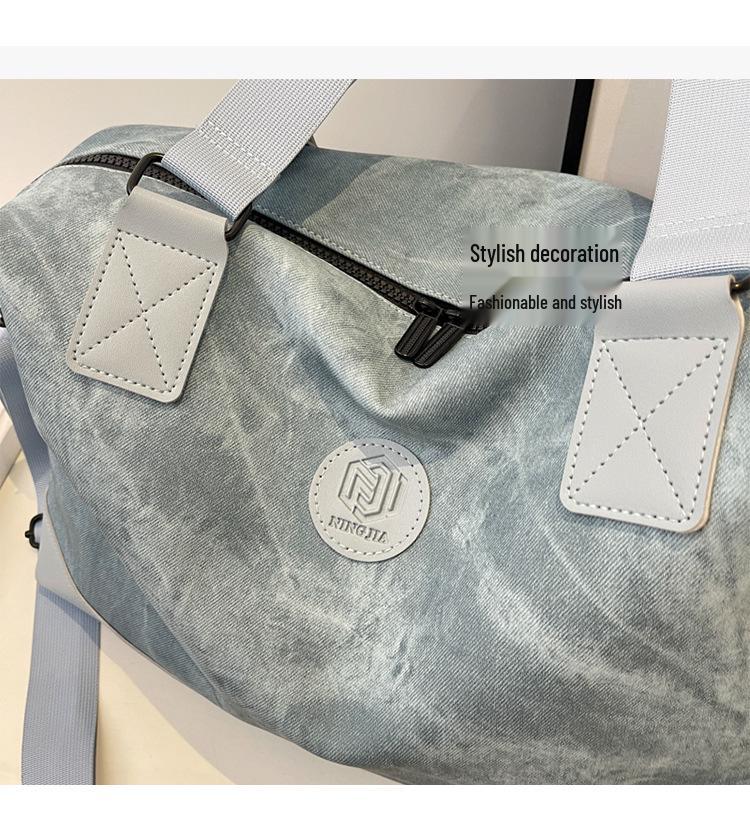 Trendy PU Leather Large-Capacity Travel Bag: Casual Handheld & Single Shoulder Sports Fitness Luggage