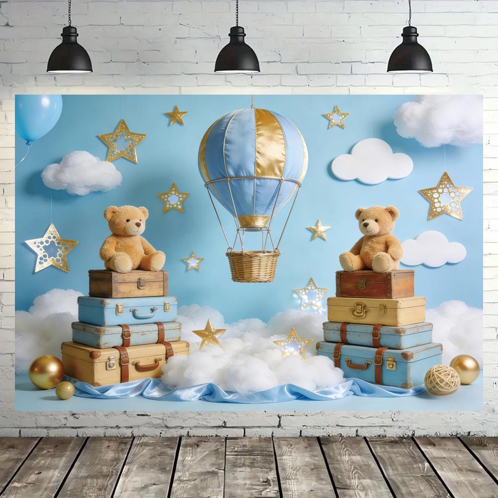 Teddybär Baby Geburtstagsparty Dekoration Fotohintergrund Babyparty Banner Kuchen-Zertrümmerung Foto Hintergrund Studio Requisiten