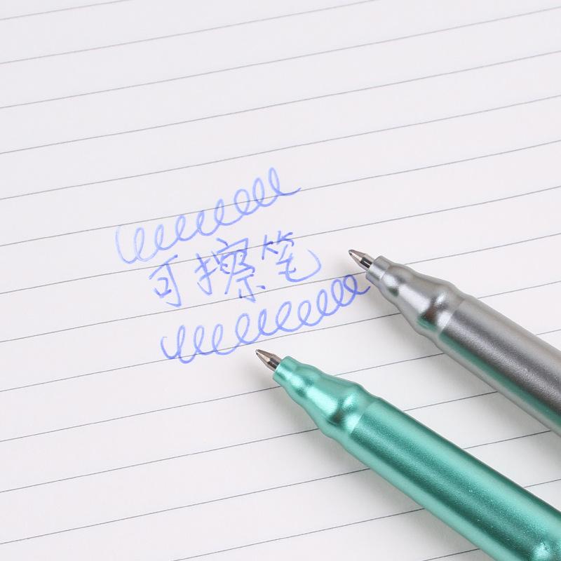 6pcs Creative Erasable Ballpoint Pens with Erasable Tip, Neutral Pen, Mo Yi Crystal Blue 0.5mm Ballpoint Pen, School Stationery