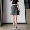 Qooth Women Spring Y2K Oversize Split Pencil Mini Skirt Summer School Girl Sexy High Waist Big Size A-line Skirt QT2025