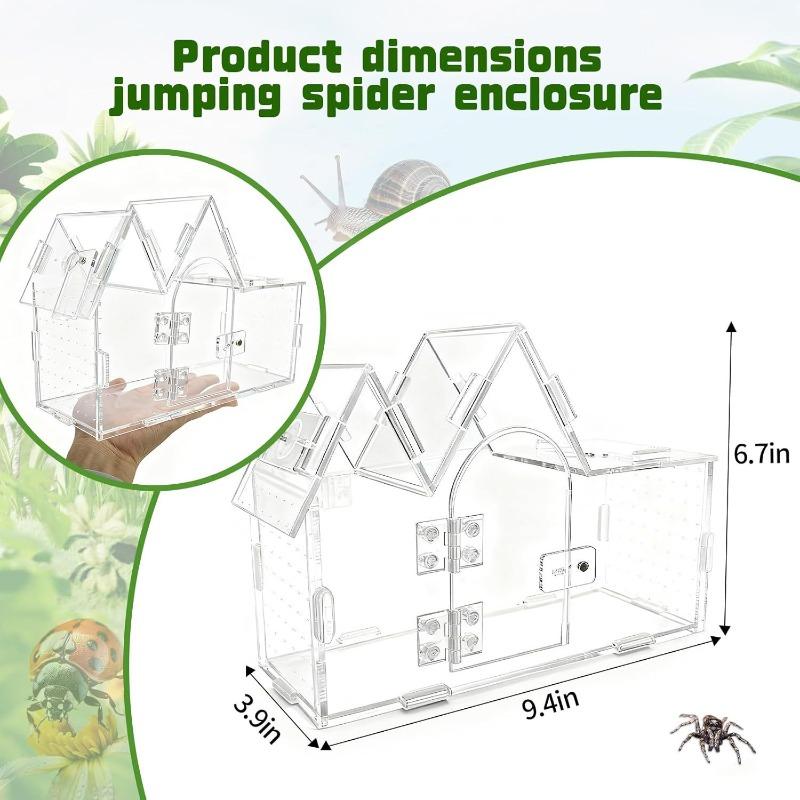 Acrylic Terrarium Transparent Jumping Spider Reptiles House Snails Tree Frog Gecko Lizard Breeding Cage Reptile Enclosures