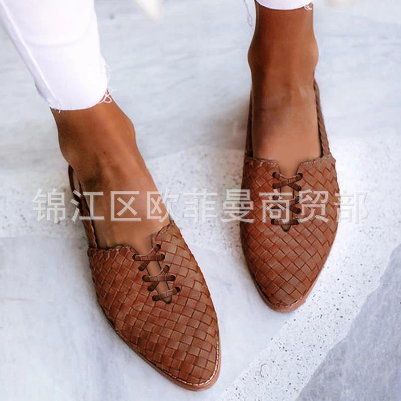 Summer New Sandals  Shoes Flat-soled Woven  Shoes
