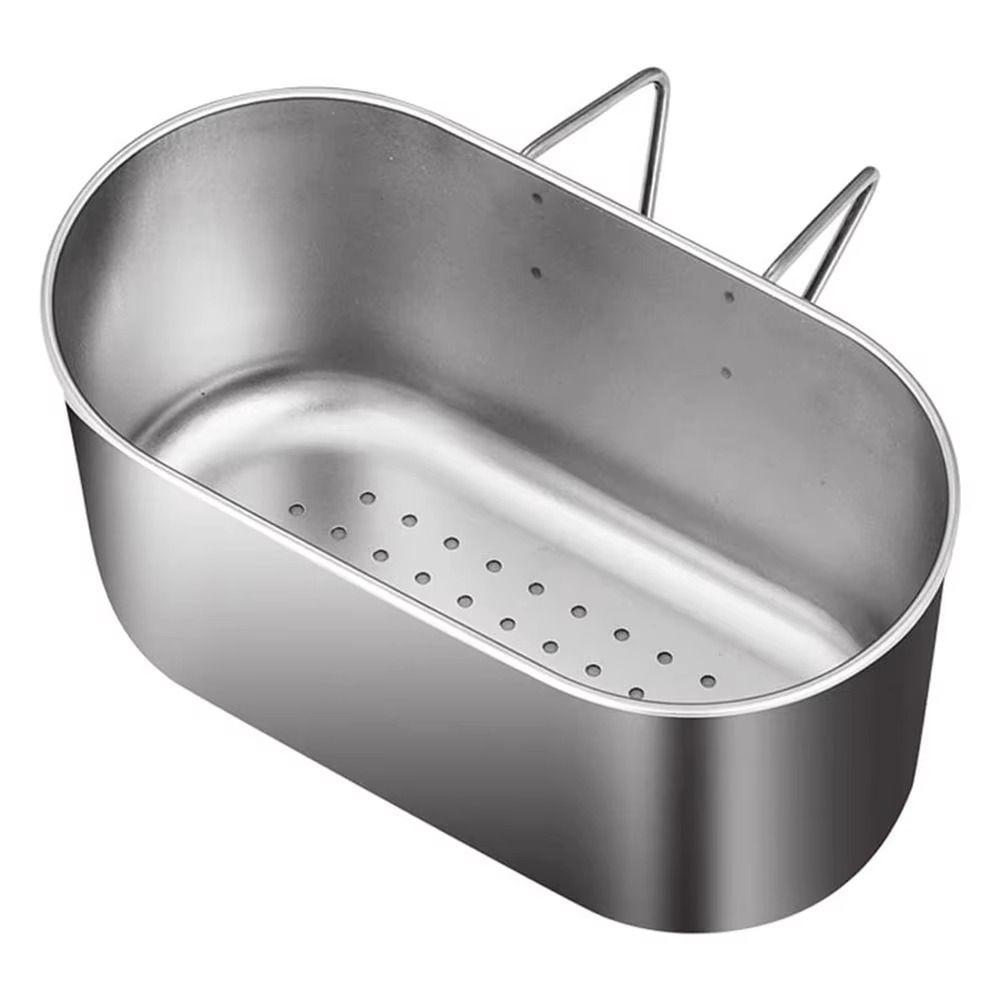 Rust-Resistant Portable Strainer Wall Hanging Drainage Basket Kitchen Sink Drain Rack  Bathroom