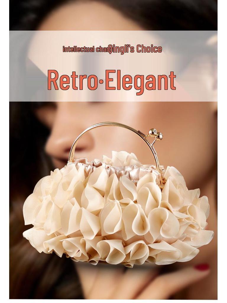 Elegante florale Clutch: Tasche für Braut-, Abend- und Cheongsam-Anlässe