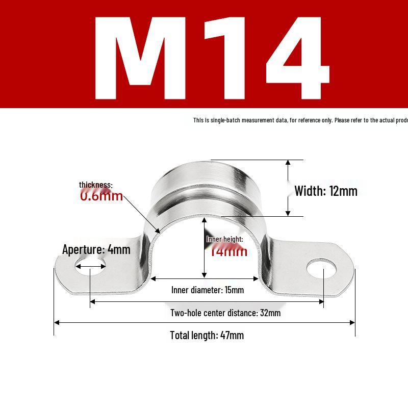 304 Stainless Steel Thickened U-Shaped Pipe Buckle Clamp for Hose and Water Pipes
