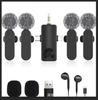 Cross-Device 4-in-1 Wireless Lavalier Microphone with Digital Display for Streaming, Shooting, Recording, & Noise Reduction (Model: H8/H12/H18/H19)