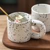 Splashing Ink Chubby Cup Premium Ceramic Mug Couple Water Cup Coffee Cup Household Cup Breakfast Cup
