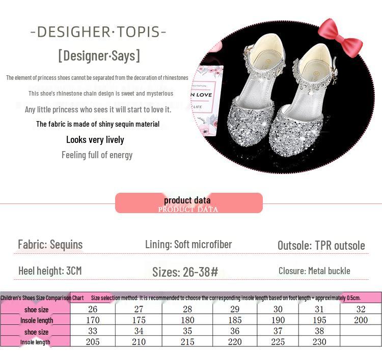 Girls' Pink Rhinestone Princess Sandals - Breathable & Fashionable Korean Style for Medium and Large Children's Summer Performance