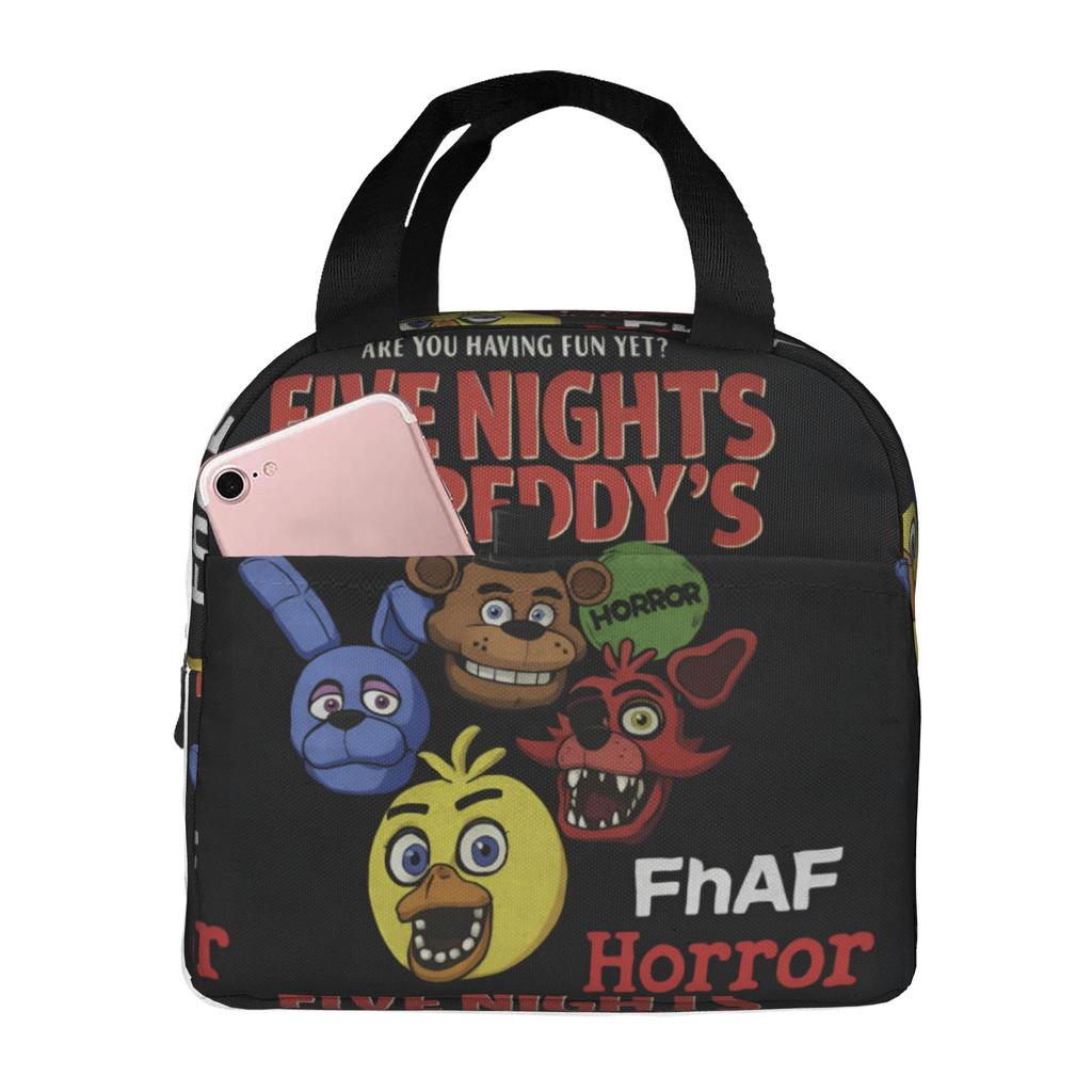 Op maat Gemaakte FNAF At Freddys Geïsoleerde Lunchtas voor Buiten Picknick Survival Spel Draagbare Thermische Koeler Bento Box Mannen Vrouwen