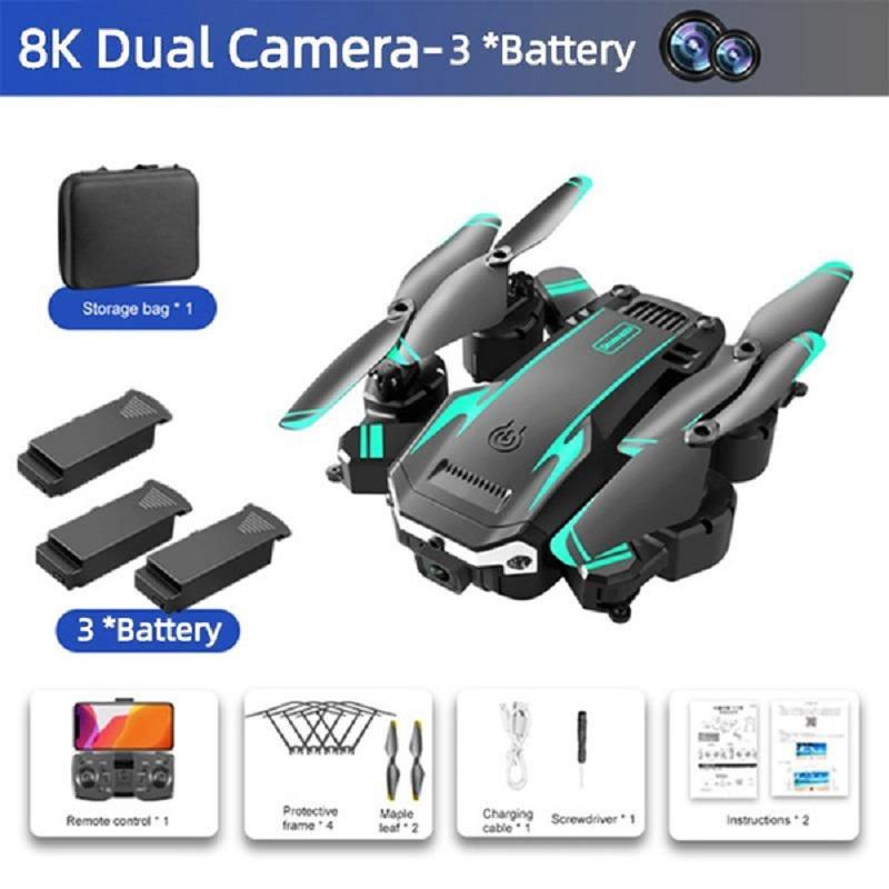 Nouveau Mini Drone GPS 8K, caméra HD professionnelle, photographie aérienne, évitement d'obstacles, hélicoptère pliable à quatre rotors, Distance RC 5000M Dual Camera-3*Battery