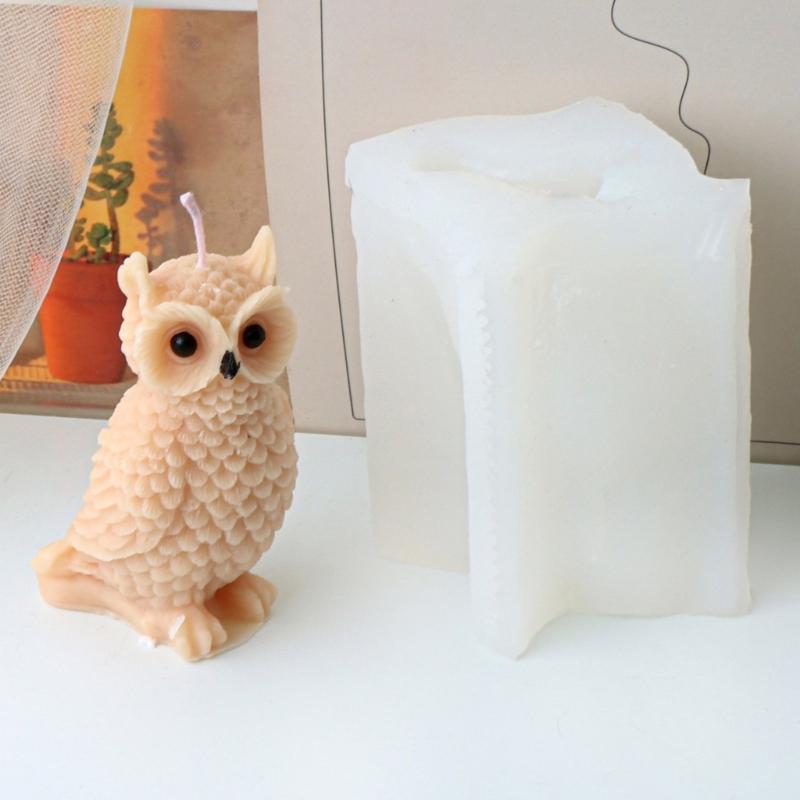 Standing Owl Candle Molds Animal Silicone Mould Plaster Molds Handmade Parrot Molds Ornament Molds Epoxy Resin Molds