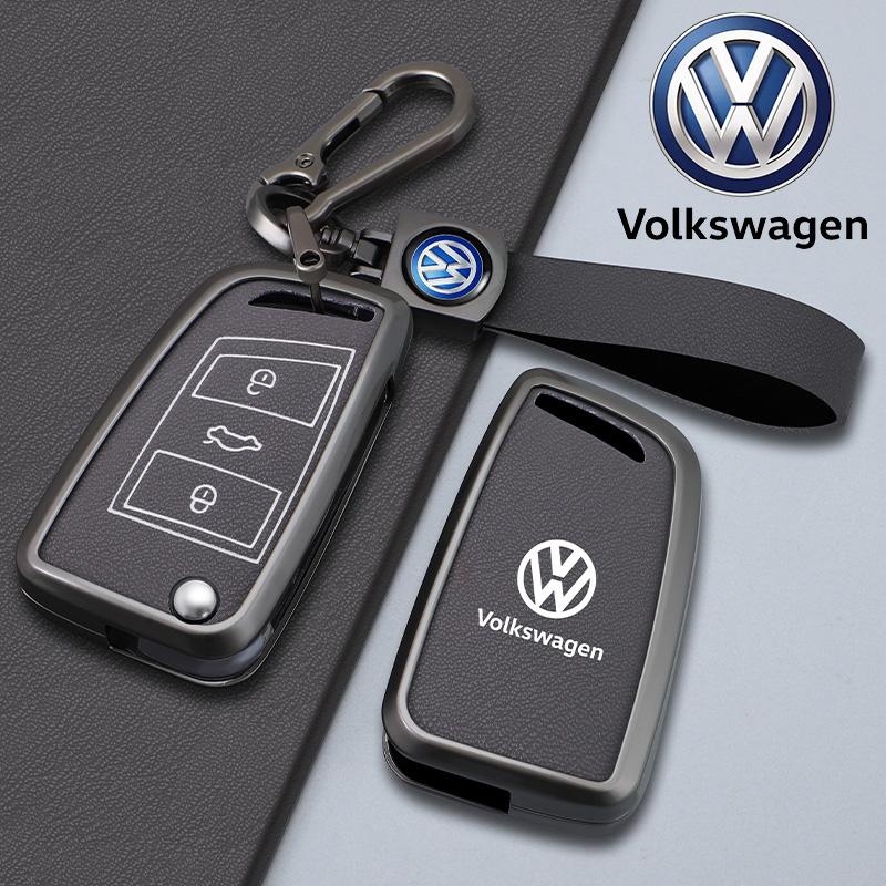 For VOLKSWAGEN VW New Zinc Alloy Leather Car Smart Remote Key Case Cover Protector Holder Shell for VW Volkswagen Passat 2017 Ke