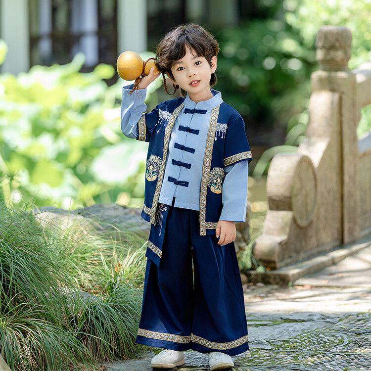 Autumn Miao Ethnic Costume for Boys & Girls Tang Suit Hanfu Dress