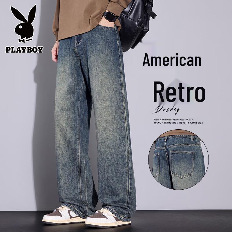 PLAYBOY American Retro Loose Fit Straight Leg Men's Jeans