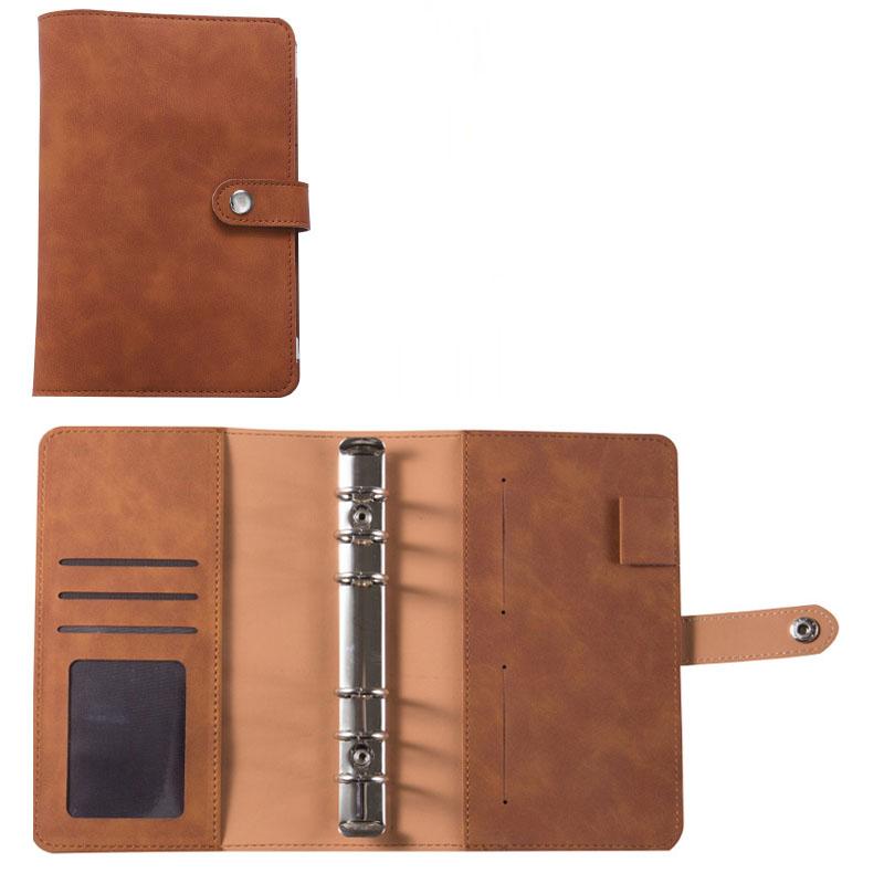 A6 Budget Binder with Cash Envelope Savings Book Budget Planner PU Leather Laptop Binder with Binder Pocket Cash Fill Folder