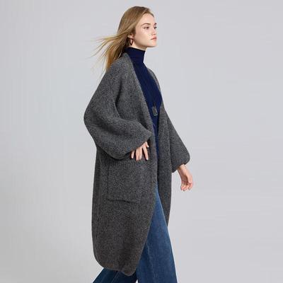 Tatu Damen Strickjacke mit Zopfmuster, lockere Passform