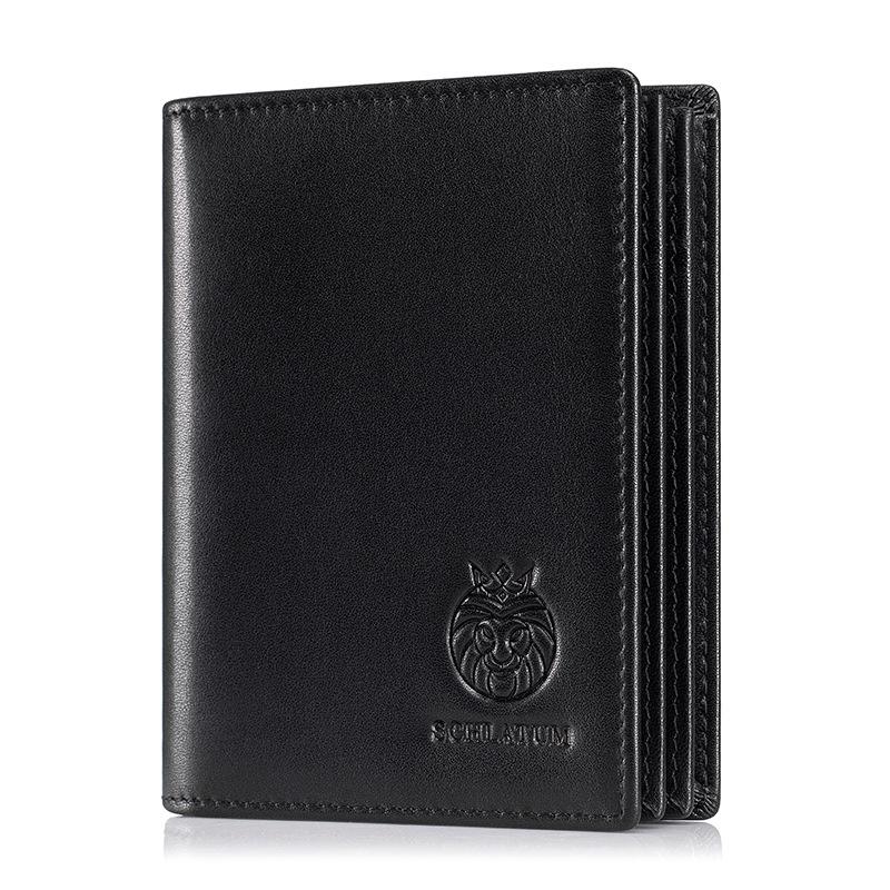 Anti-theft Money Bag for Men, Short Genuine Leather, Vintage Men's Vertical Wallet Bag