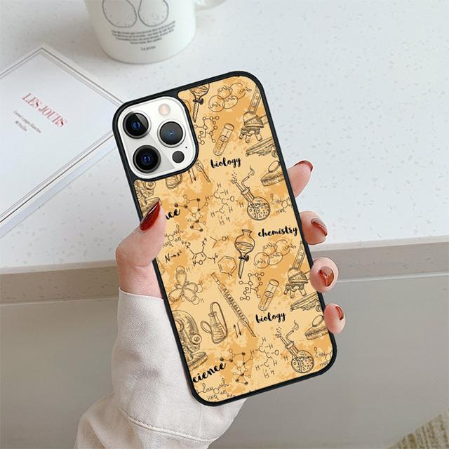 Vintage Seamless Chemistry Laboratory Phone Case For iPhone 17 Air 13 12 Cover For Apple 14 15 16 Pro Max Plus SE