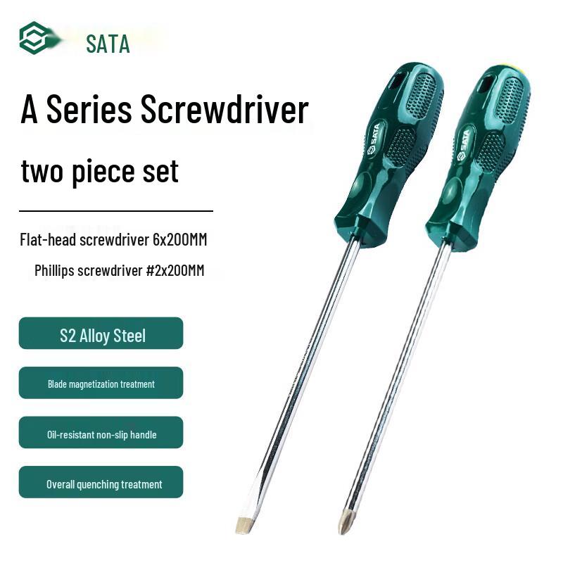 SATA A-Series #2x200mm Flathead  Phillips Screwdriver Set