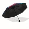 Automatic Folding Umbrella with Swirling Rainbow Unicorn Design - Vibrant Multicolor Artwork, Portable Collapsible for All Sea