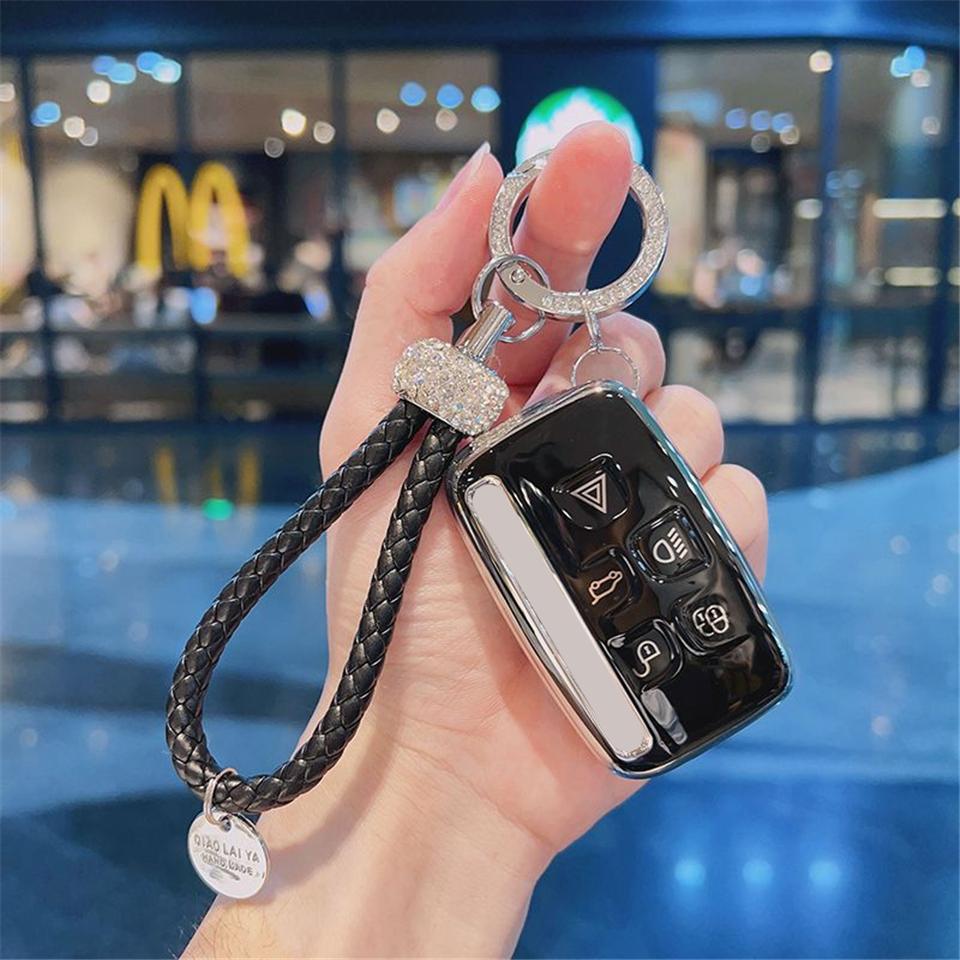 TPU Car Key Case Remote Cover Shell Holder Chian Fob For Land Rover New RangeRover Sport Evoque Freelander Velar Discovery LR5