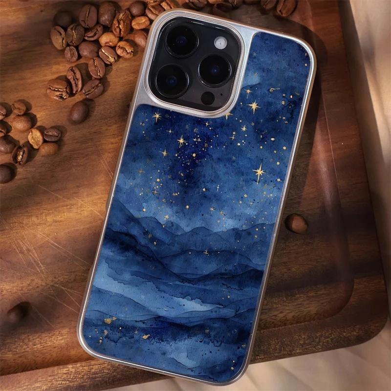 Shanhai Starry Sky is suitable for iPhone16/17 mobile phone case 15pro matte PC13 large hole 14 personality 12 men's and women's models