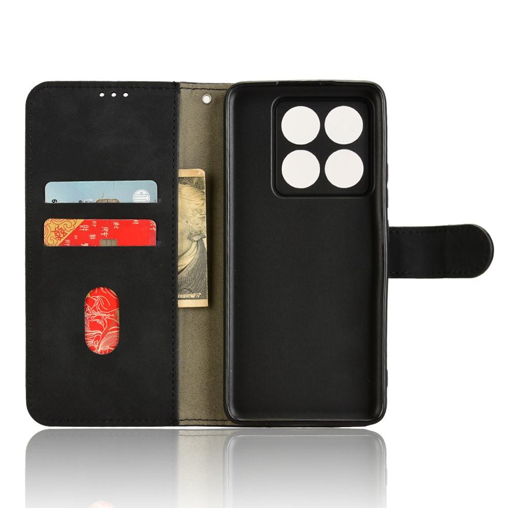

For Xiaomi 14T Leather Case Skin Feel Anti Drop Wallet Flip Phone Cover Black