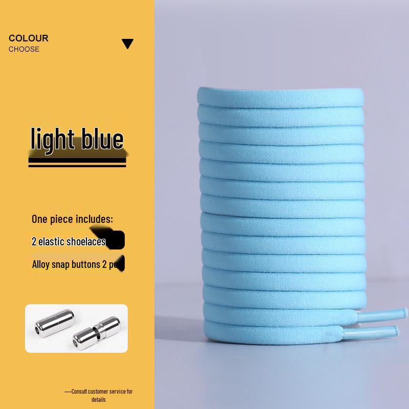 No-Tie Elastic Shoelaces with Buckle Capsule - Flat White