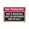 Vintage No Parking Metal Tin Sign Retro Red Black Wall Decor with No Parking Text Durable IndoorOutdoor Garage Bar