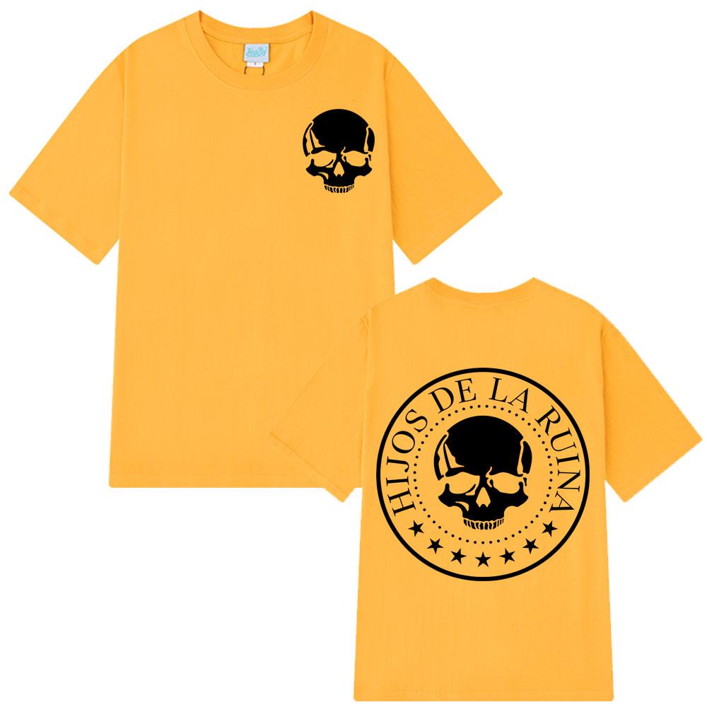 2025 Rapper NATOS WAOR Hijos De La Ruina Album Skeleton Harajuku T Shirt Fashion Casual Tshirts Unisex Women Cotton Oversized Tsh