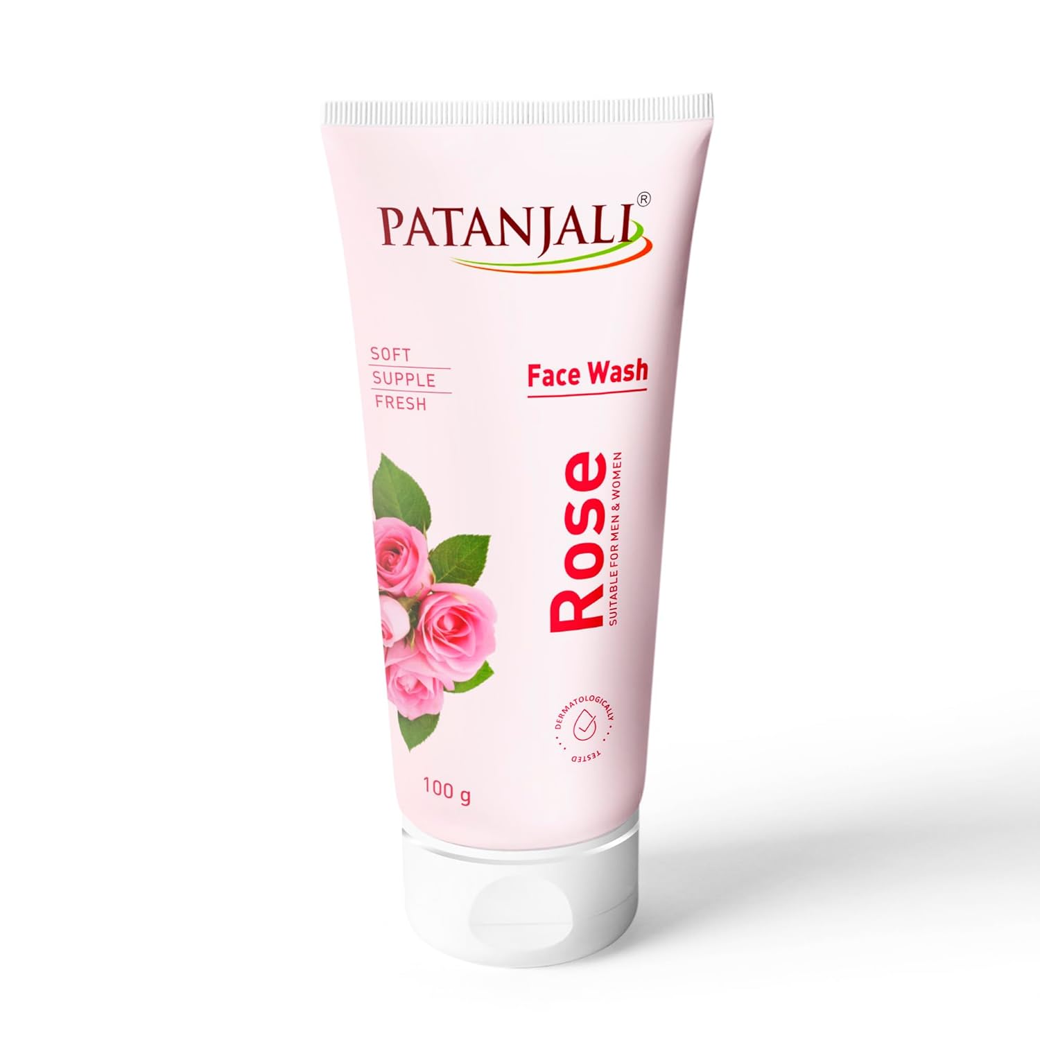 

Patanjali Rose Face Wash 100g Pack Gentle Natural Cleanser Refreshing Soft Skin Care for All Types