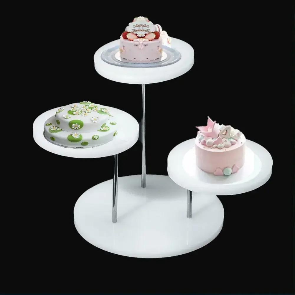Suporte de Exibição de Anéis de Acrílico de 3 Camadas, Suporte de Joias para Brincos, Suporte para Bolos e Sobremesas, Suporte para Bolo de Festa e Casamento, Decoração para Chá de Bebê