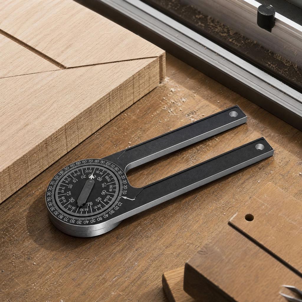 Aluminum Saw Protractor with Double Scale Angle Measuring Tool