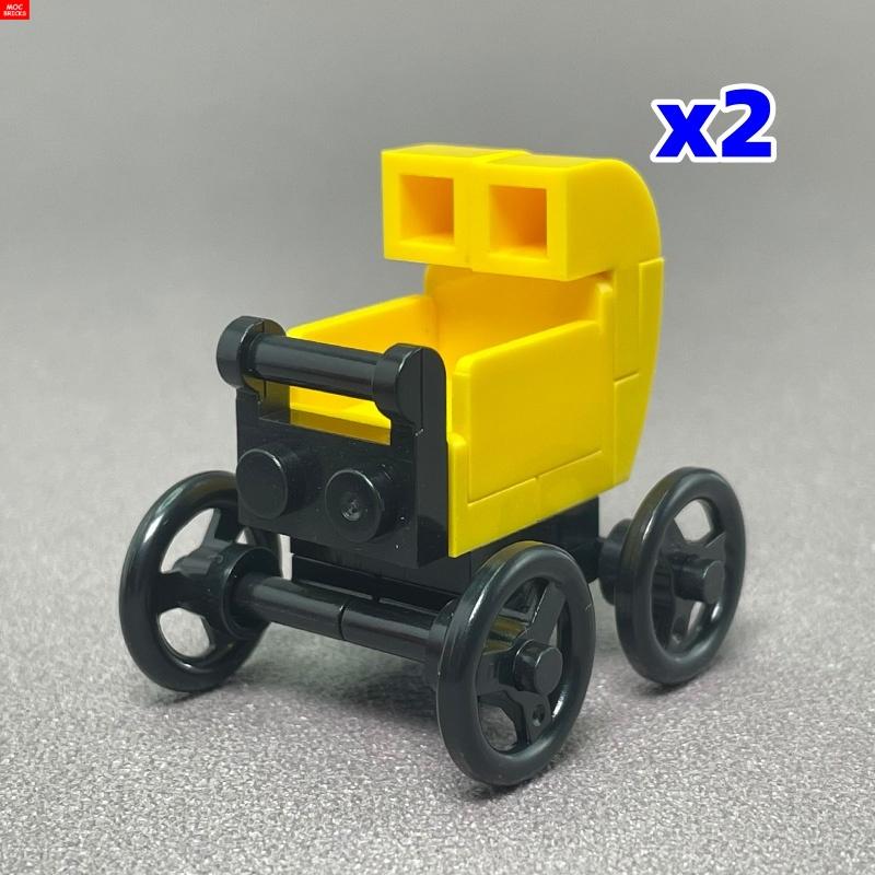 MOC Bausteine Baby Kinderwagen Kinderwagen Flaschenhalter Bildungsbausteine Kinder Mädchen Spielzeug Geschenk