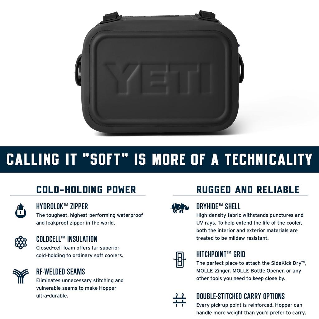 YETI Hopper Flip 8 Portable Black Cooler,