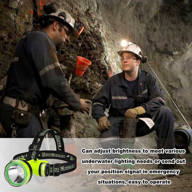 Portable Rechargeable Diving Headlight 350m Underwater 2 Light Modes Waterproof Super Bright LED Diver Spearfishing Headlamp New