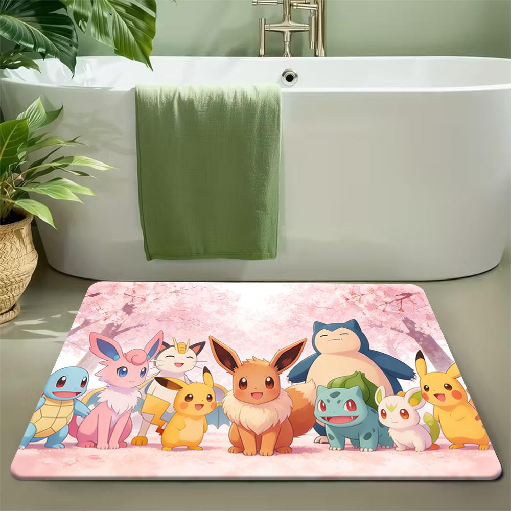Sunset Beach Lapras Pokemon Print Soft Non-Slip Absorbent Doormat Rug Indoor Home Bathroom Entryway Floor Decor Mat
