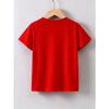 Kids Crewneck Short Sleeve T-Shirt, Cute Cartoon Placement Print