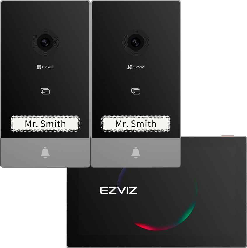 Video-Türsprechanlage - EZVIZ - HP7 - 2-FAMILIEN-KIT - 2 Außentürstationen - Innenmonitor