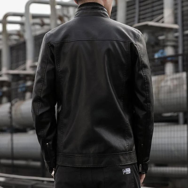 Męska skórzana marynarka garniturowa męska Slim Fit krótki płaszcz Moda męska skórzana kurtka Streetwear Casual Blazer Kurtki Męska odzież wierzchnia