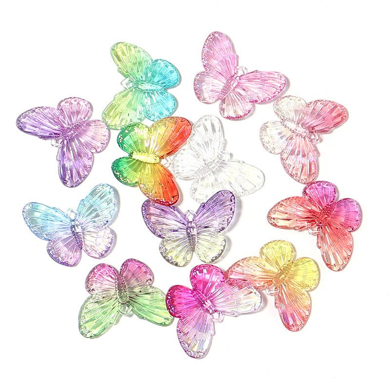 

Acrylic Butterfly Patches Gradient Color Transparent Beads for DIY Jewelry And Clothing Decoration Bulk Accessories 10/20/40Pcs 20pcs 18x24mm