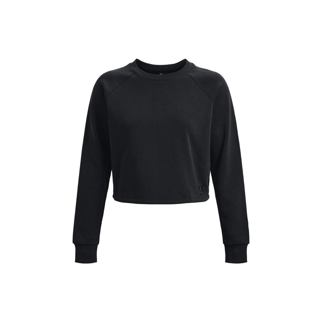 Under Armour Terry Crop Solid Color Pullover Short Sleeve T-Shirt Women Tops Black 1378650-001