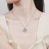 Silver Women' Necklace Heart with Cubic Zirconia ITALIAN Adjustable DIAMOND